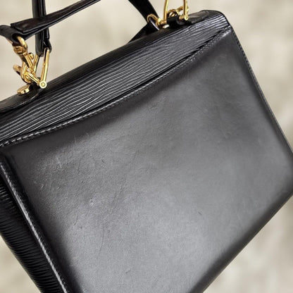 Valentino Garavani Hand Shoulder Bag Tote Purse Leather Black Authentic