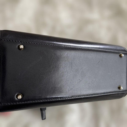 Valentino Garavani Hand Shoulder Bag Tote Purse Leather Black Authentic