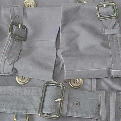 Aquascutum Trench Coat Club Check Asian fit L US size M Navy Authentic