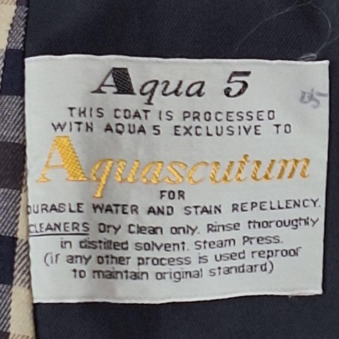 Aquascutum Trench Coat Club Check Asian fit L US size M Navy Authentic
