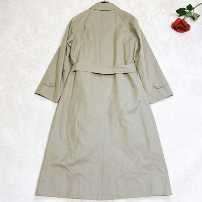 Aquascutum Trench Coat Club Check Asian fit L US size M Khaki Authentic