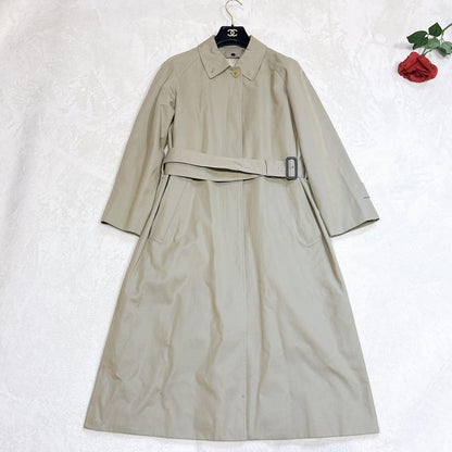Aquascutum Trench Coat Club Check Asian fit L US size M Khaki Authentic