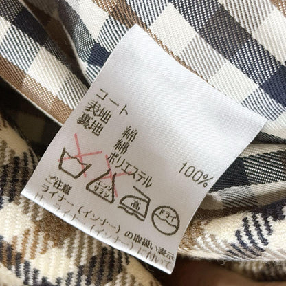 Aquascutum Trench Coat Club Check Asian fit L US size M Khaki Authentic