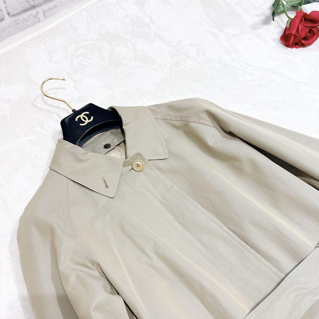 Aquascutum Trench Coat Club Check Asian fit L US size M Khaki Authentic