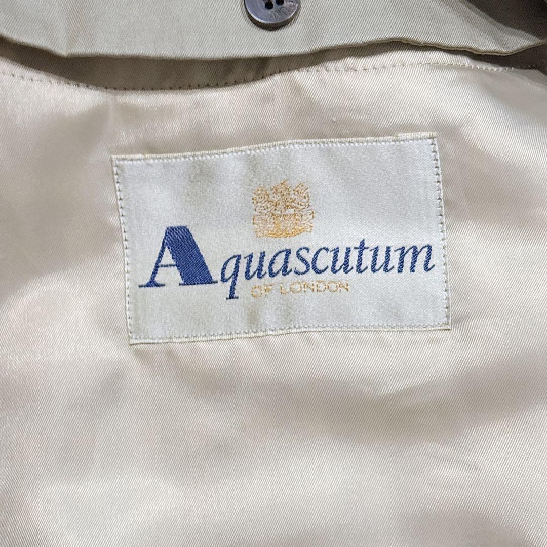 Aquascutum Trench Coat Club Check Asian fit L US size M Khaki Authentic