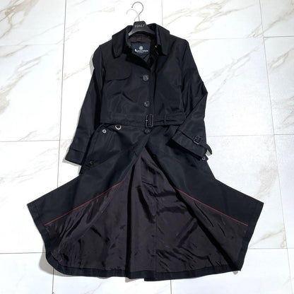 Aquascutum Trench Coat Asian fit M US size S Black Authentic