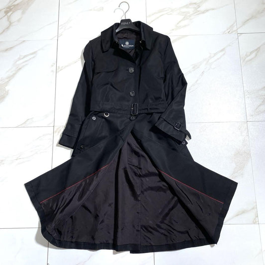 Aquascutum Trench Coat Asian fit M US size S Black Authentic