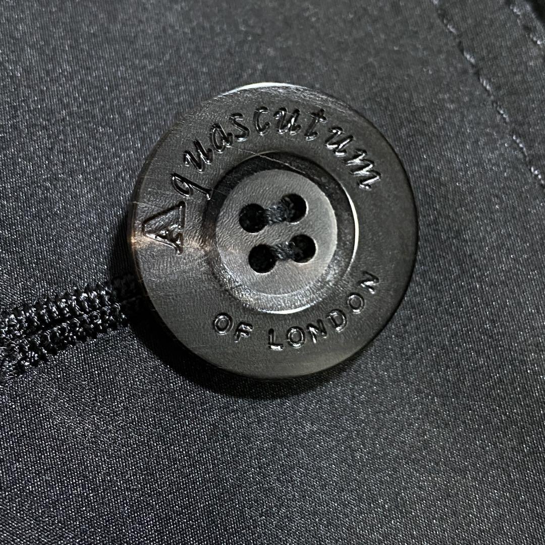 Aquascutum Trench Coat Asian fit M US size S Black Authentic