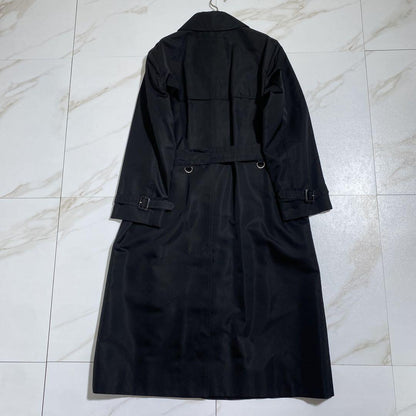 Aquascutum Trench Coat Asian fit M US size S Black Authentic