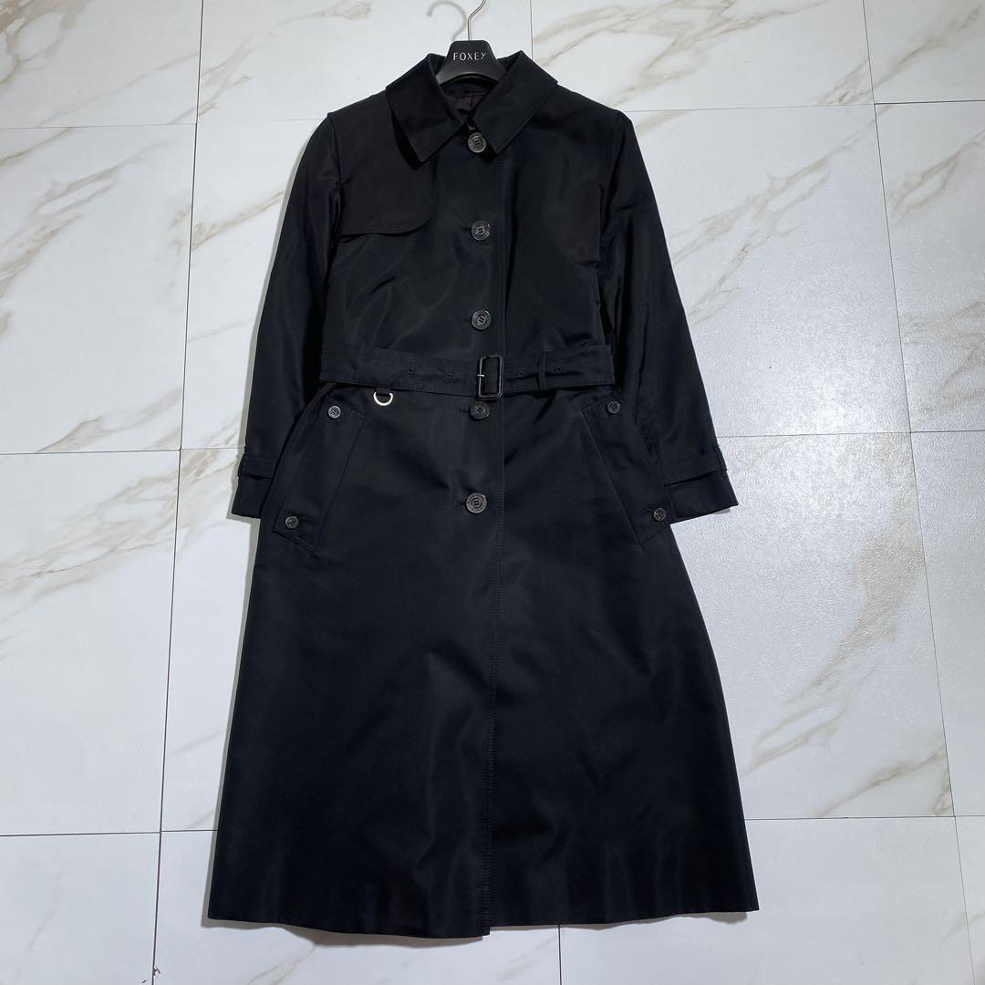 Aquascutum Trench Coat Asian fit M US size S Black Authentic