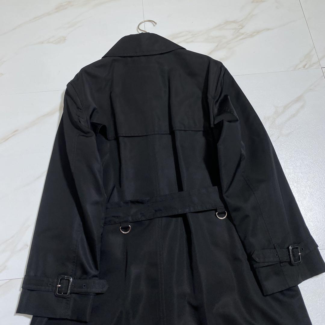 Aquascutum Trench Coat Asian fit M US size S Black Authentic