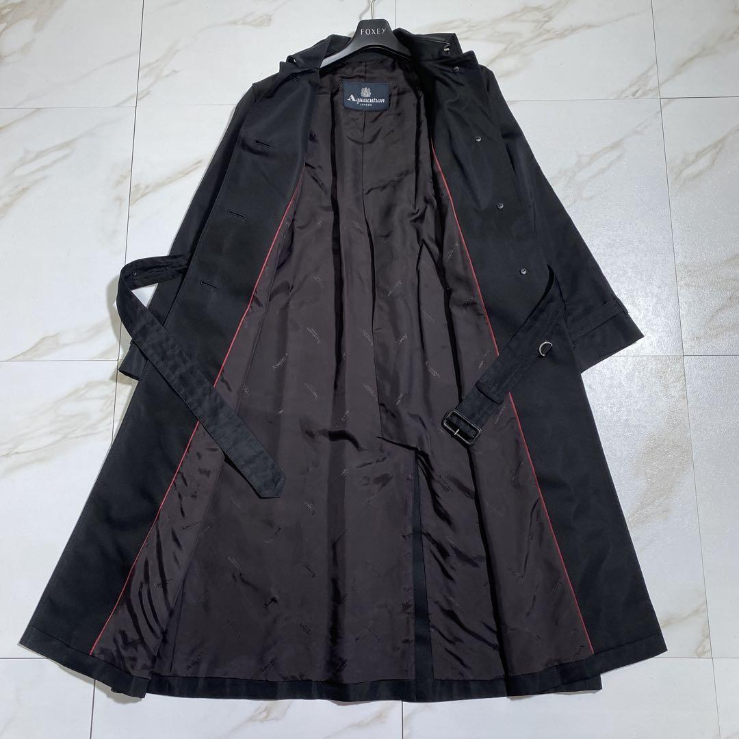 Aquascutum Trench Coat Asian fit M US size S Black Authentic