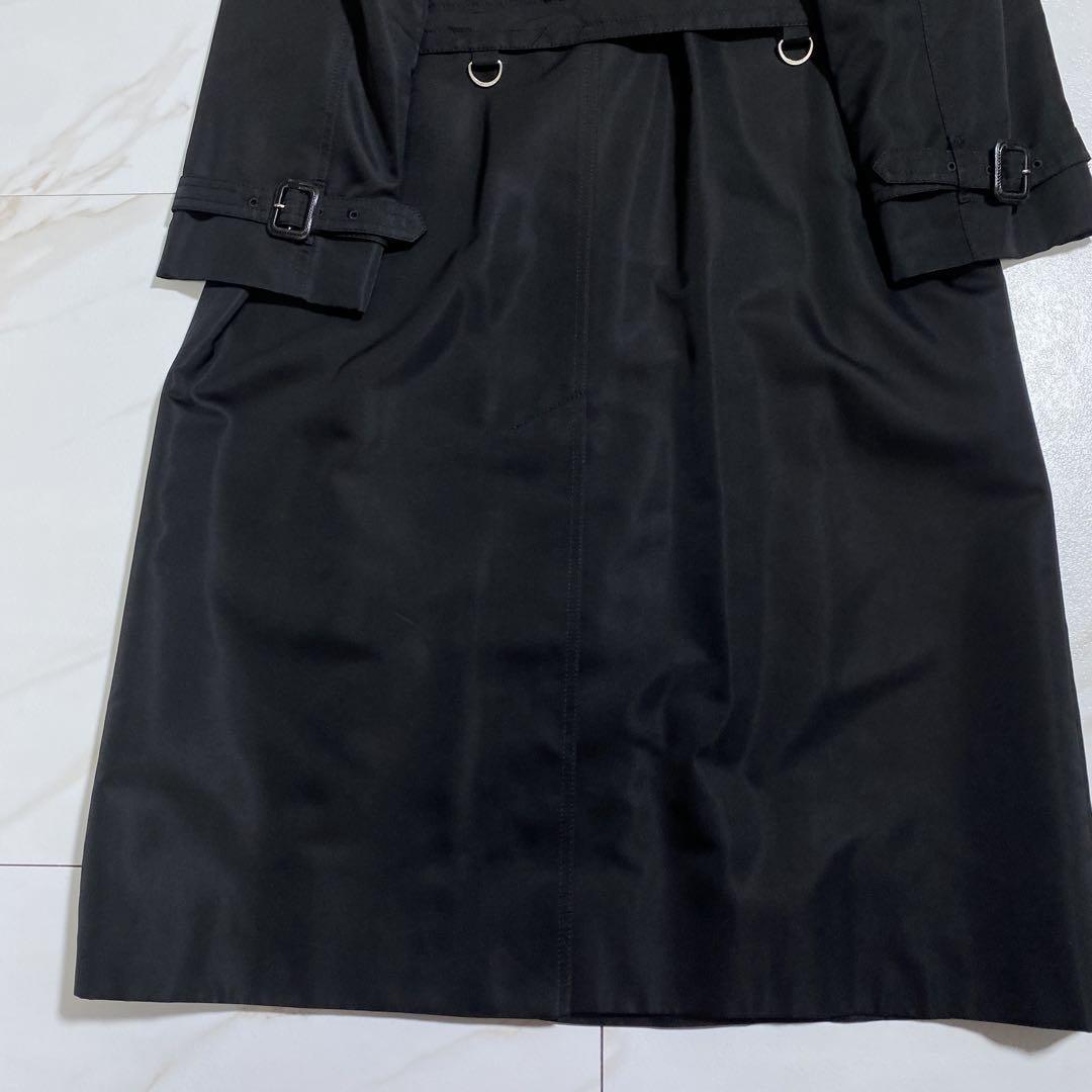 Aquascutum Trench Coat Asian fit M US size S Black Authentic