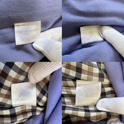 Aquascutum Trench Coat Club Check Asian fit L US size M Black Authentic