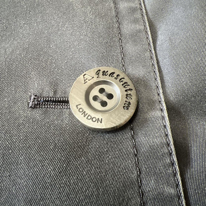 Aquascutum Trench Coat Club Check Asian fit L US size M Black Authentic