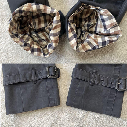 Aquascutum Trench Coat Club Check Asian fit L US size M Black Authentic