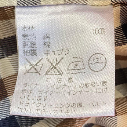 Aquascutum Trench Coat Club Check Asian fit M US size S Beige Red Authentic