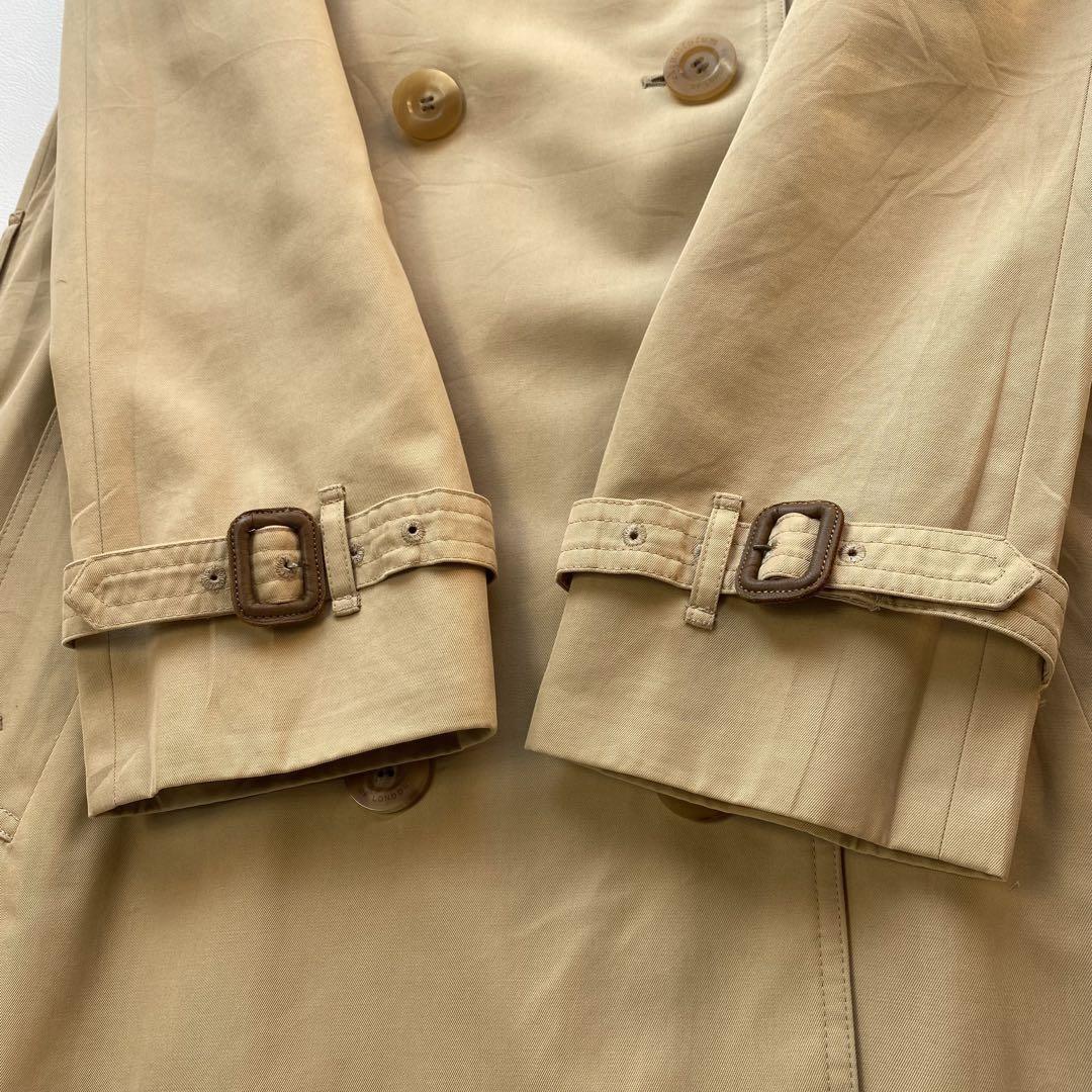 Aquascutum Trench Coat Club Check Asian fit M US size S Beige Red Authentic