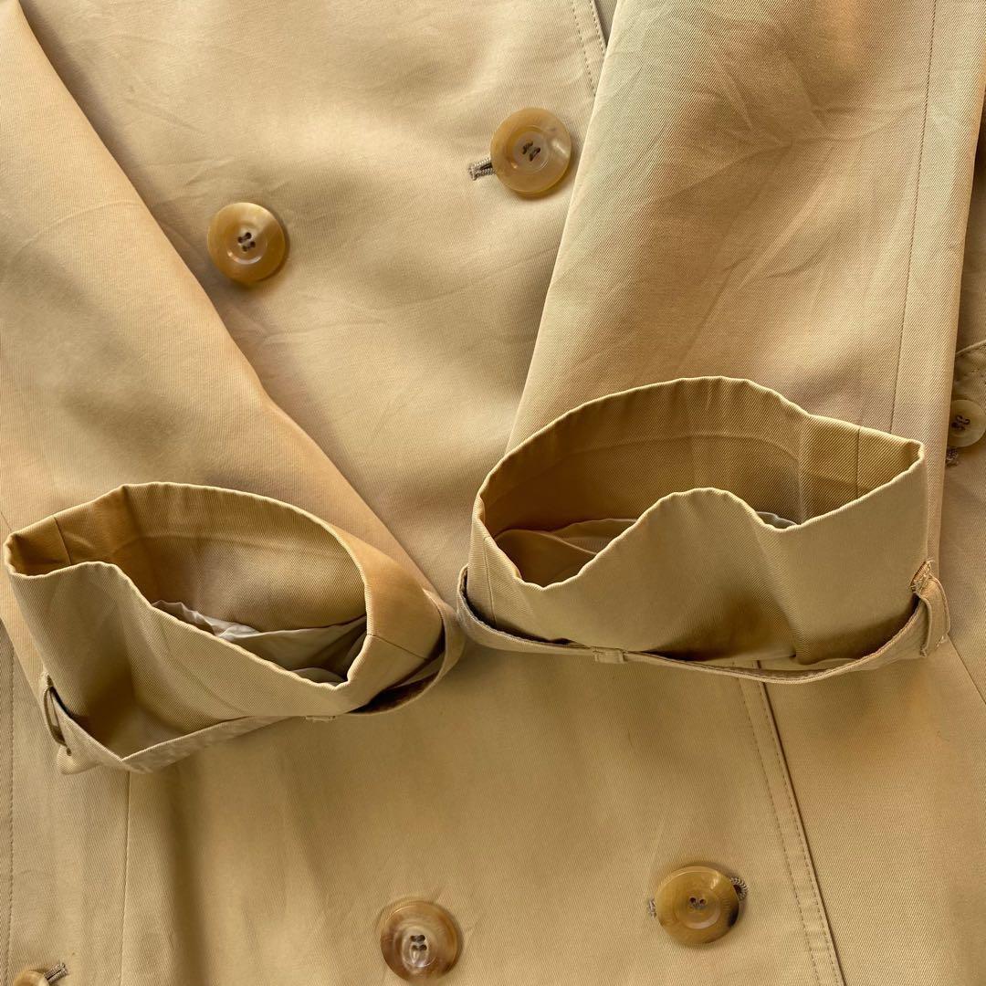 Aquascutum Trench Coat Club Check Asian fit M US size S Beige Red Authentic