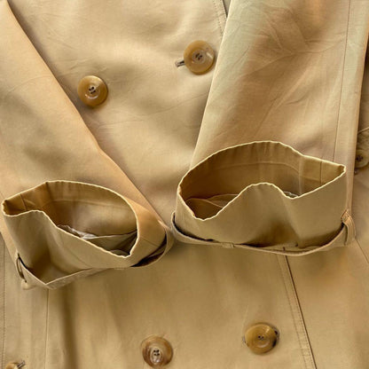 Aquascutum Trench Coat Club Check Asian fit M US size S Beige Red Authentic