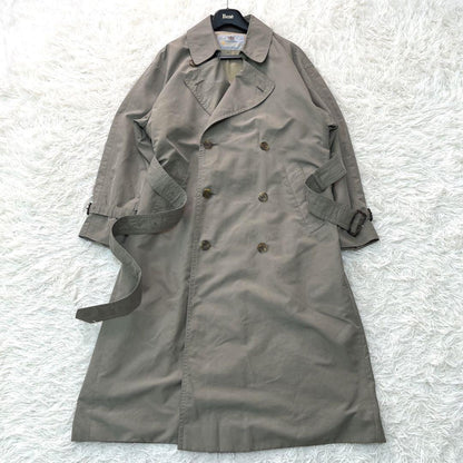 Aquascutum Trench Coat Asian fit XL US size L Dark Khaki Gray Authentic