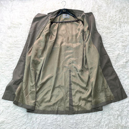 Aquascutum Trench Coat Asian fit XL US size L Dark Khaki Gray Authentic