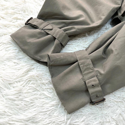 Aquascutum Trench Coat Asian fit XL US size L Dark Khaki Gray Authentic