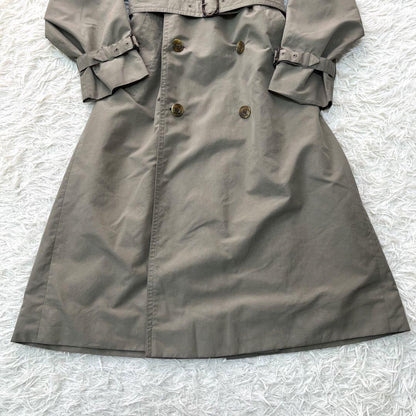 Aquascutum Trench Coat Asian fit XL US size L Dark Khaki Gray Authentic