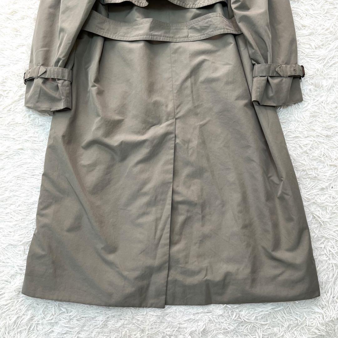 Aquascutum Trench Coat Asian fit XL US size L Dark Khaki Gray Authentic