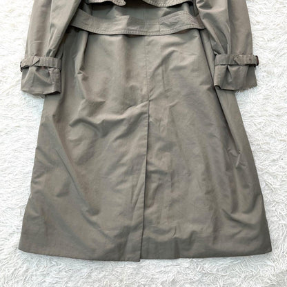 Aquascutum Trench Coat Asian fit XL US size L Dark Khaki Gray Authentic