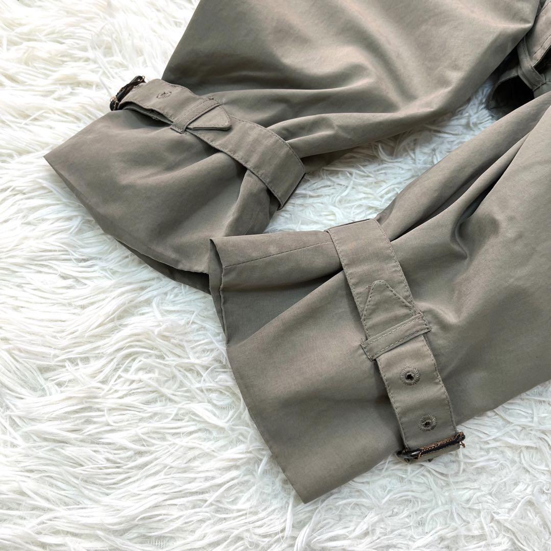 Aquascutum Trench Coat Asian fit XL US size L Dark Khaki Gray Authentic