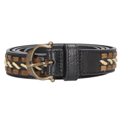 Saint Laurent Paris Men's Belt Leather Black Authentic