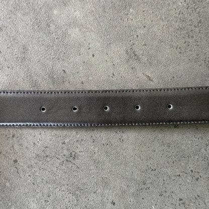 Saint Laurent Men's Belt YSL Cassandra Leather Gold Authentic