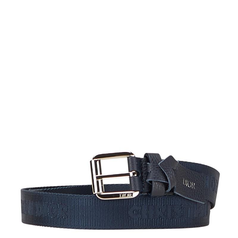 Christian Dior Men's Belt Nylon Navy Authentic