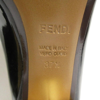 FENDI Shoes Pumps Heel EU 37.5 US 7.5 Patent Leather Black Authentic