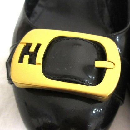 FENDI Shoes Pumps Heel EU 37.5 US 7.5 Patent Leather Black Authentic