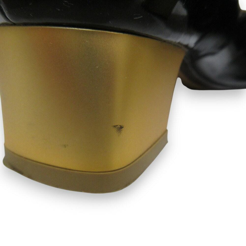 FENDI Shoes Pumps Heel EU 37.5 US 7.5 Patent Leather Black Authentic