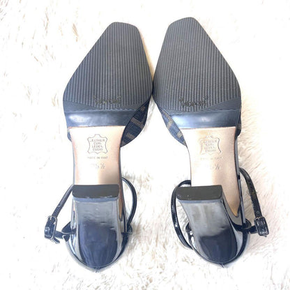 FENDI Shoes Pumps Heel FF Zucca EU 35.5 US 5.5 Canvas Leather Black Brown Auth