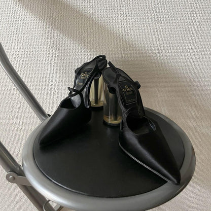 FENDI Sandals Shoes EU 35.5 US 5.5 Black Authentic