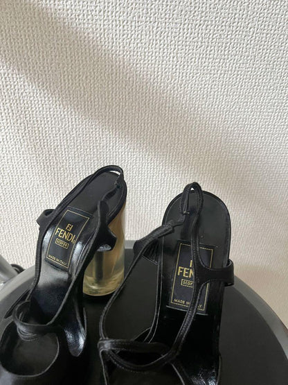 FENDI Sandals Shoes EU 35.5 US 5.5 Black Authentic