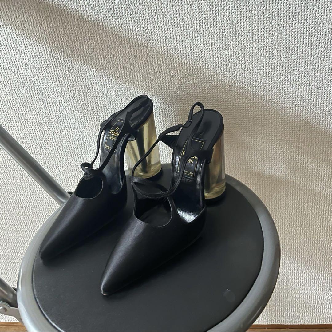 FENDI Sandals Shoes EU 35.5 US 5.5 Black Authentic