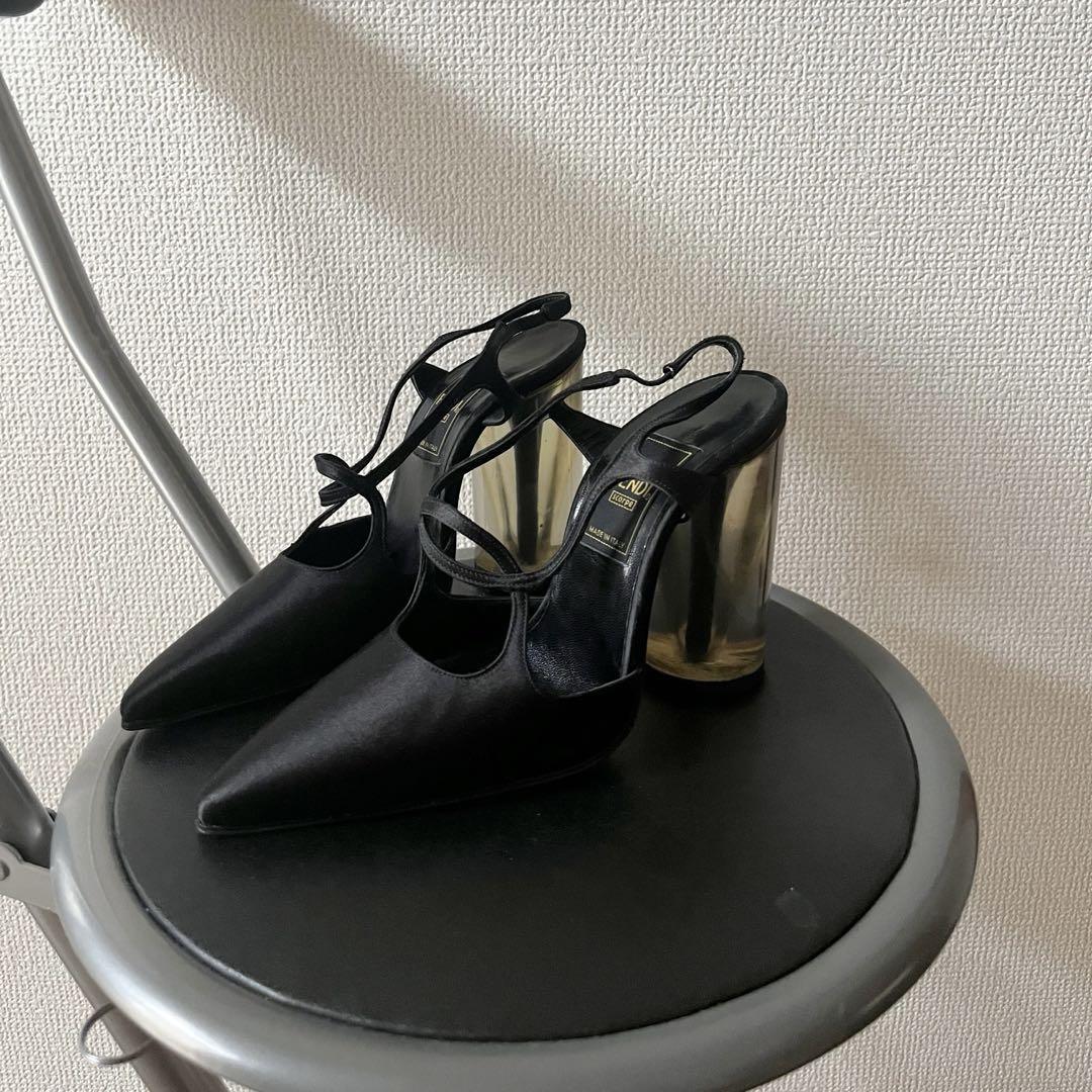 FENDI Sandals Shoes EU 35.5 US 5.5 Black Authentic