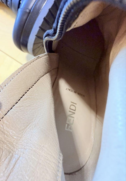 FENDI Boots Shoes EU 36 US 6 Leather Black Authentic