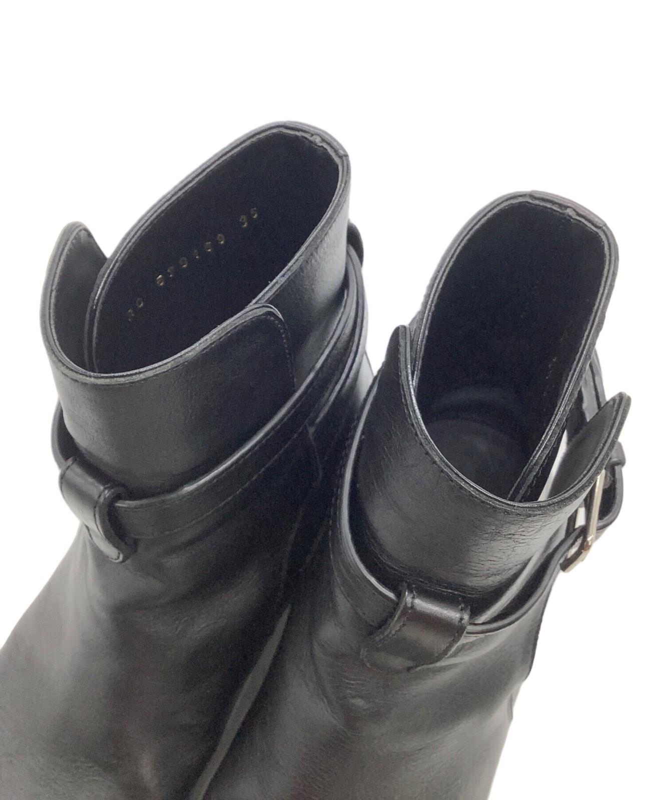 Saint Laurent Paris Short Boots Shoes EU 36.0 US 6.0 Leather Black Authentic