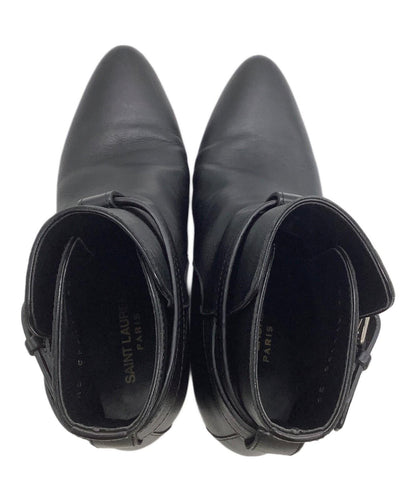 Saint Laurent Paris Short Boots Shoes EU 36.0 US 6.0 Leather Black Authentic