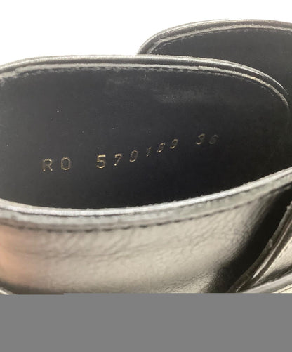 Saint Laurent Paris Short Boots Shoes EU 36.0 US 6.0 Leather Black Authentic