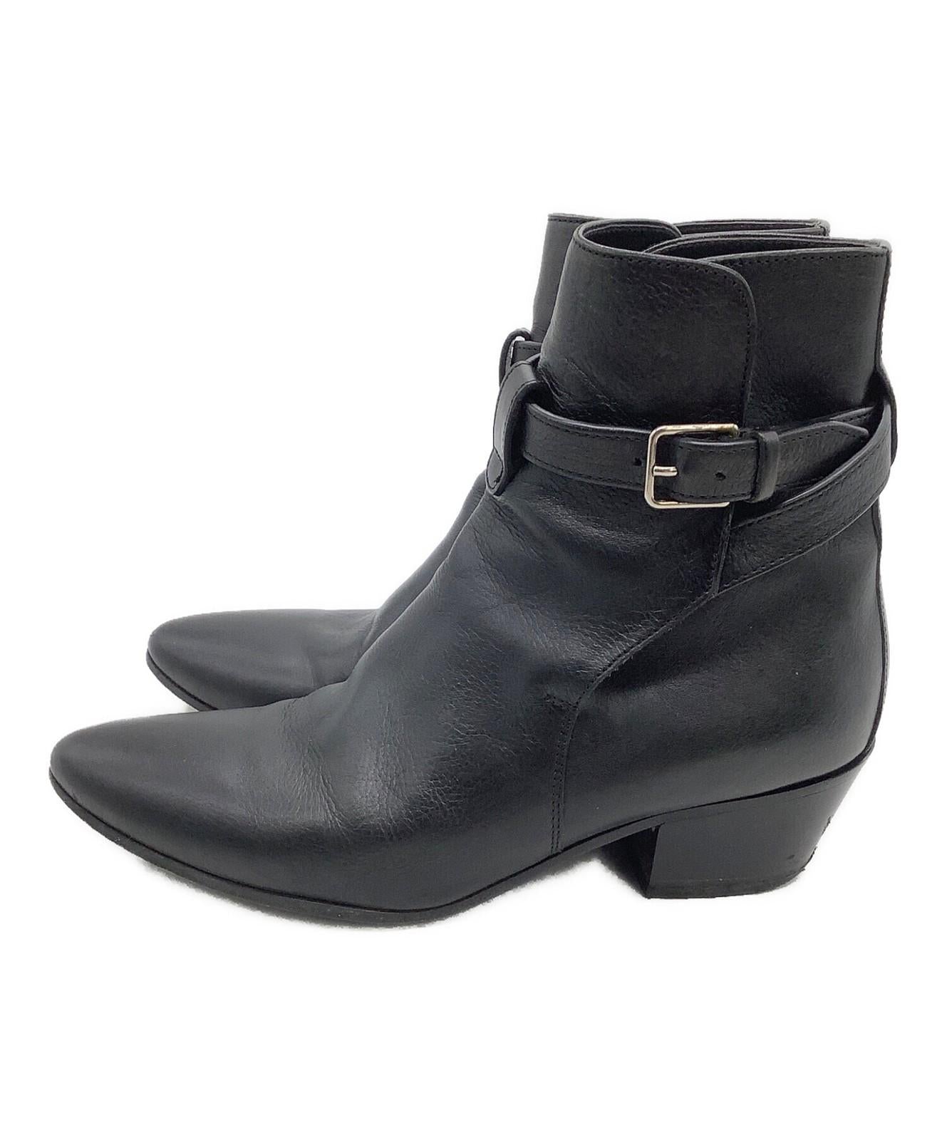 Saint Laurent Paris Short Boots Shoes EU 36.0 US 6.0 Leather Black Authentic