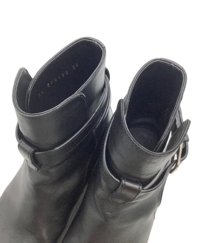 Saint Laurent Paris Short Boots Shoes EU 36.0 US 6.0 Leather Black Authentic