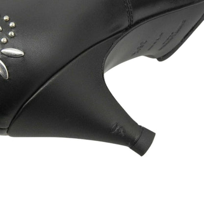 Saint Laurent Paris Short Boots Shoes EU 36.5 US 6.5 Leather Black Authentic