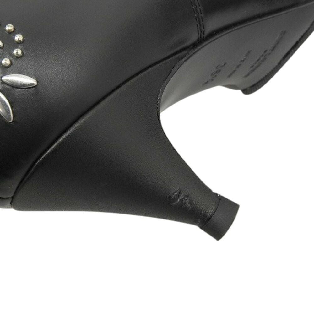 Saint Laurent Paris Short Boots Shoes EU 36.5 US 6.5 Leather Black Authentic